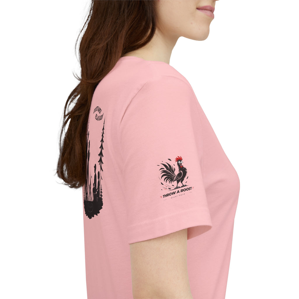 Camping Crew Graphic Tee — "Roosted Happy, Relax Easy" Outdoor Family T-Shirt