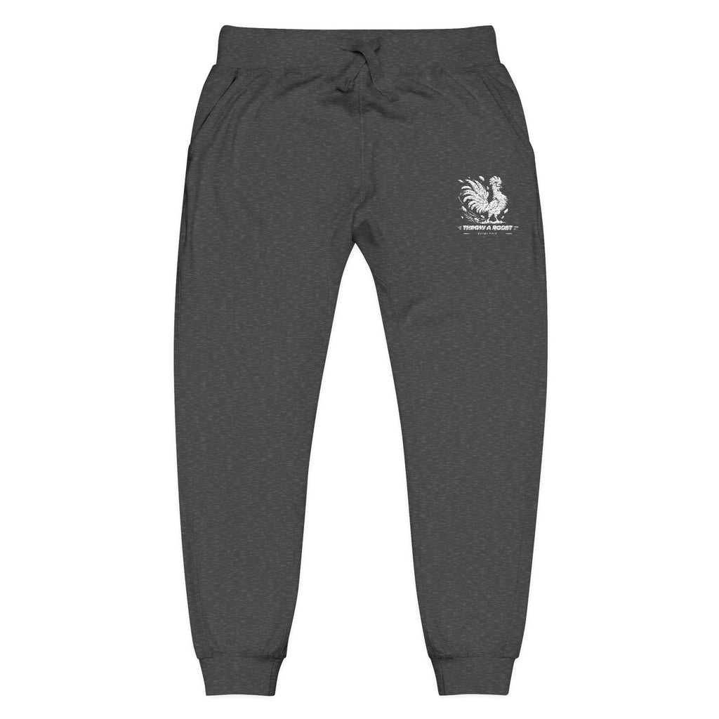 Embroidered Lion Crest Sweatpants — Navy Fleece Joggers