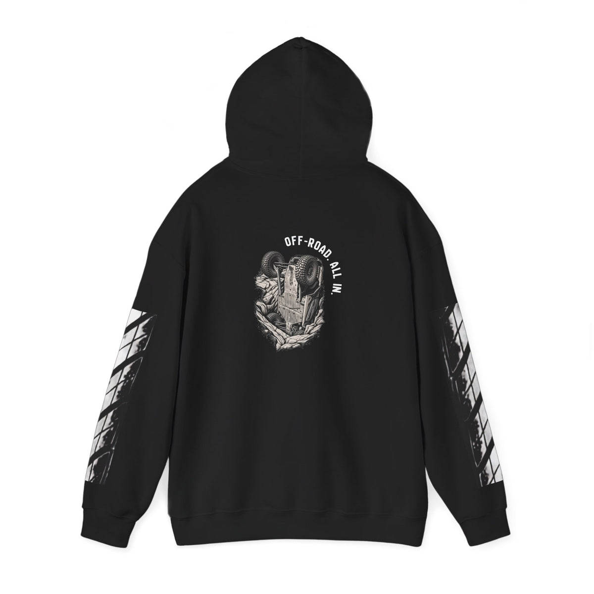 Roost Collective 'Mud Roost Crew' Graphic Hoodie — Black Pullover with Sleeve Art