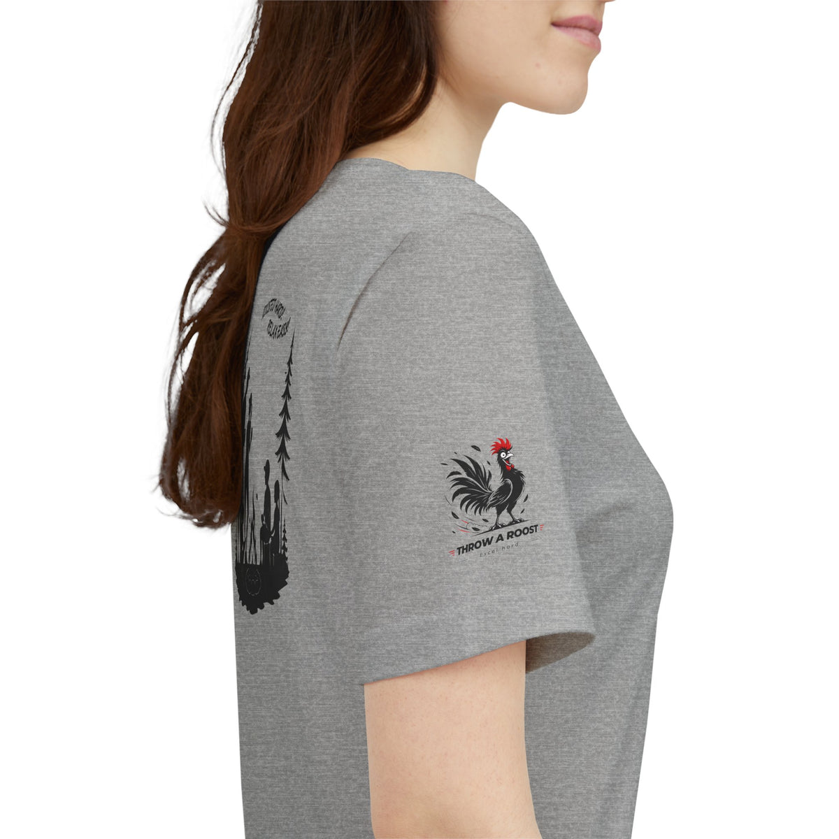 Camping Crew Graphic Tee — "Roosted Happy, Relax Easy" Outdoor Family T-Shirt