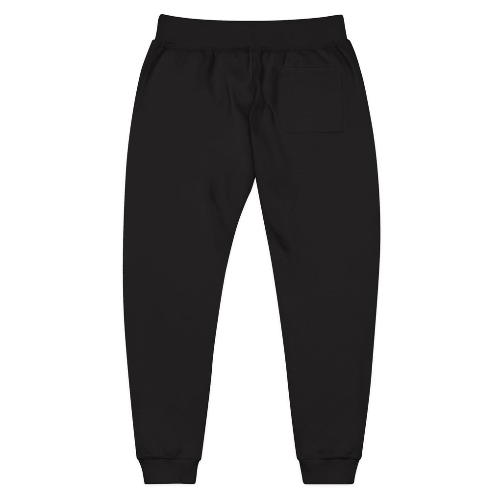 Embroidered Lion Crest Sweatpants — Navy Fleece Joggers