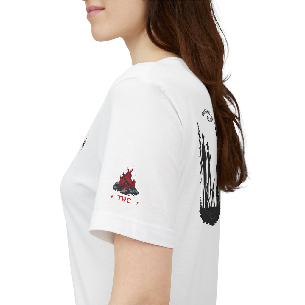 Camping Crew Graphic Tee — "Roosted Happy, Relax Easy" Outdoor Family T-Shirt