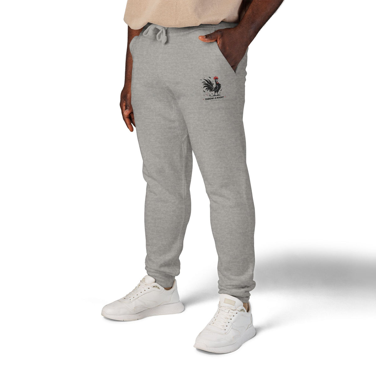 Embroidered Rooster Fleece Sweatpants — Cozy Casual Loungewear