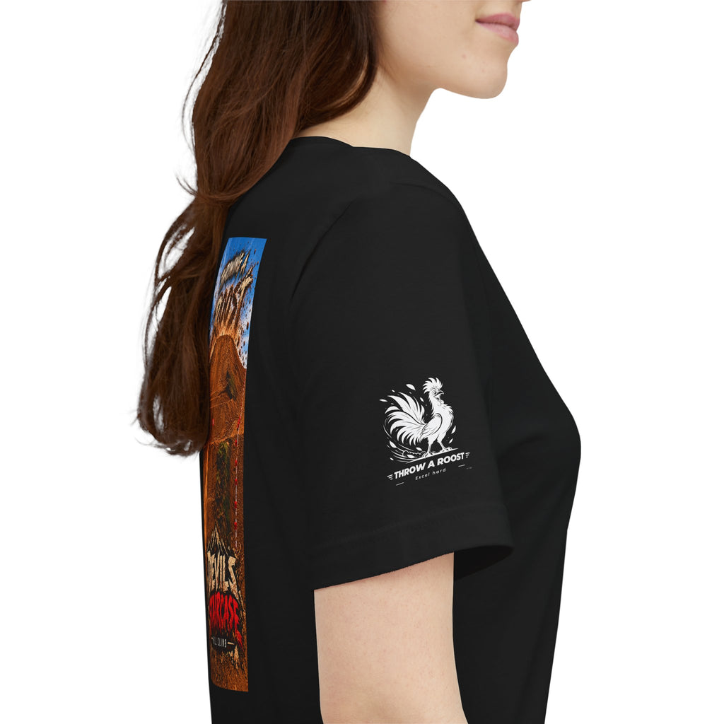Devil Staircase Mountain Bike Tee — "Throwing a Roost" MTB Graphic Shirt