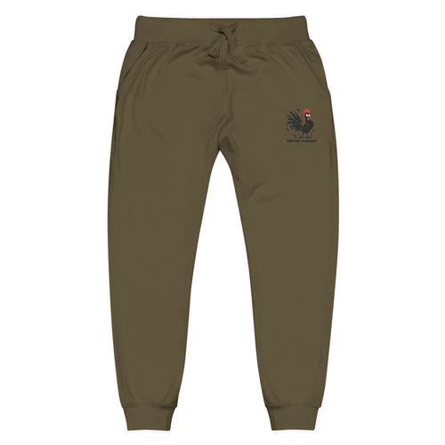Embroidered Rooster Fleece Sweatpants — Cozy Casual Loungewear