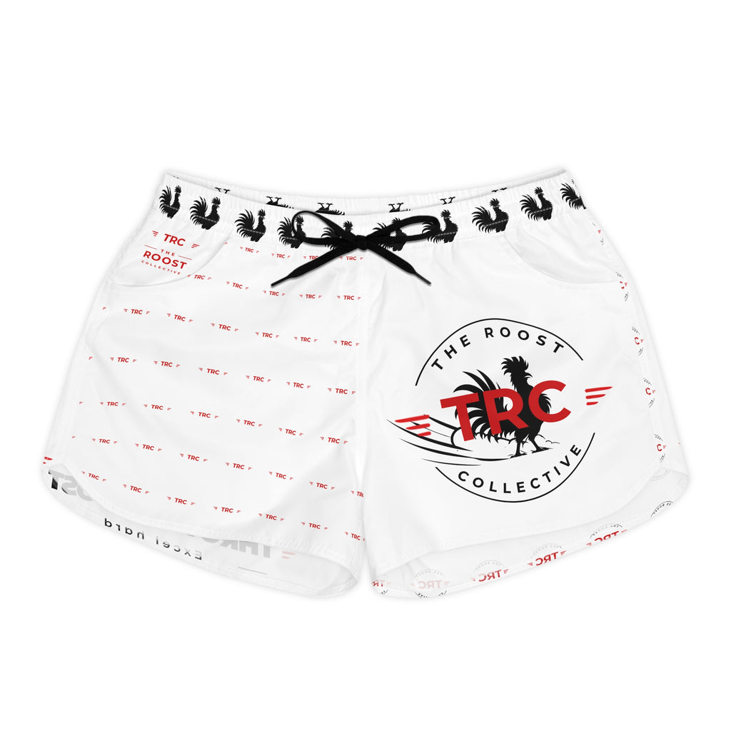 Rooster Graphic Women's Casual Shorts — "Throw a Roost" All-Over Print