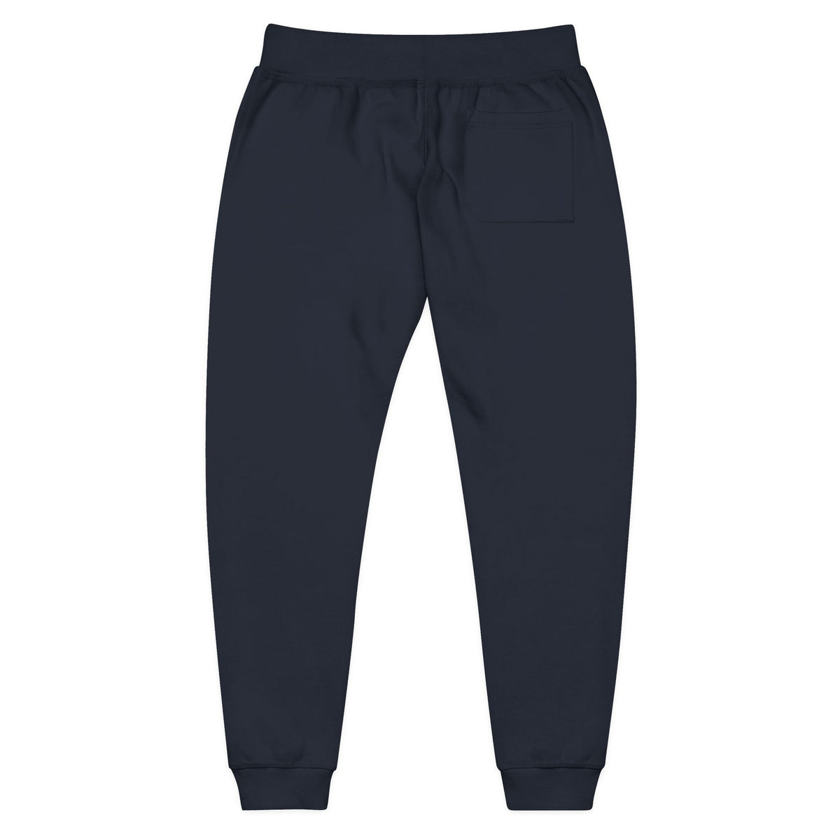 Embroidered Lion Crest Sweatpants — Navy Fleece Joggers