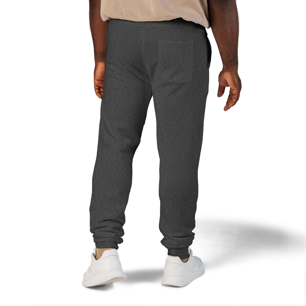 Embroidered Lion Crest Sweatpants — Navy Fleece Joggers