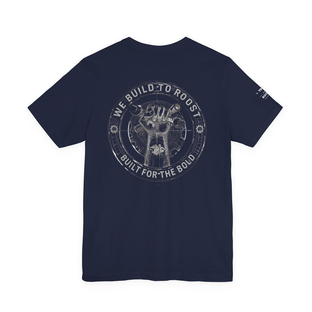 Roost Racing Tee — "We Build to Roost, Built for the Bold" Graphic T-Shirt