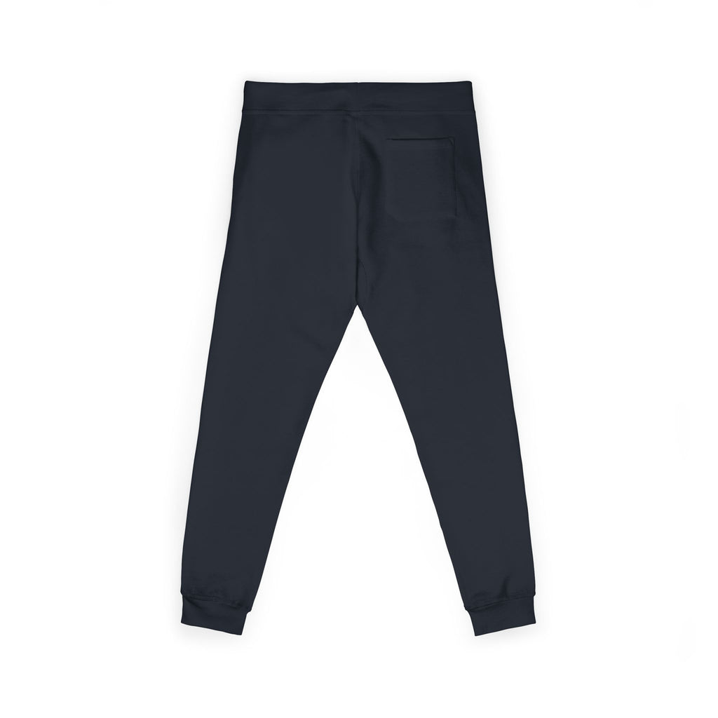 Embroidered Lion Crest Sweatpants — Navy Fleece Joggers